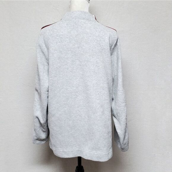 RETRO 90s/Y2K Catalina Gray Fleece Aztec Print Knit Striped Mock Neck Sweater - Picture 9 of 12